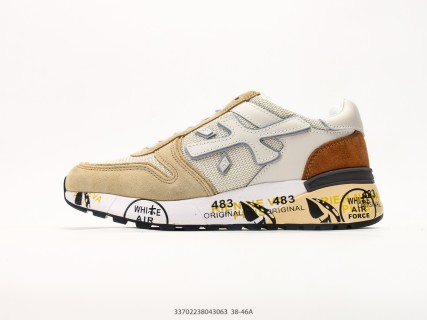 Premiata Mick Beige Brown White Leather Casual Sneaker