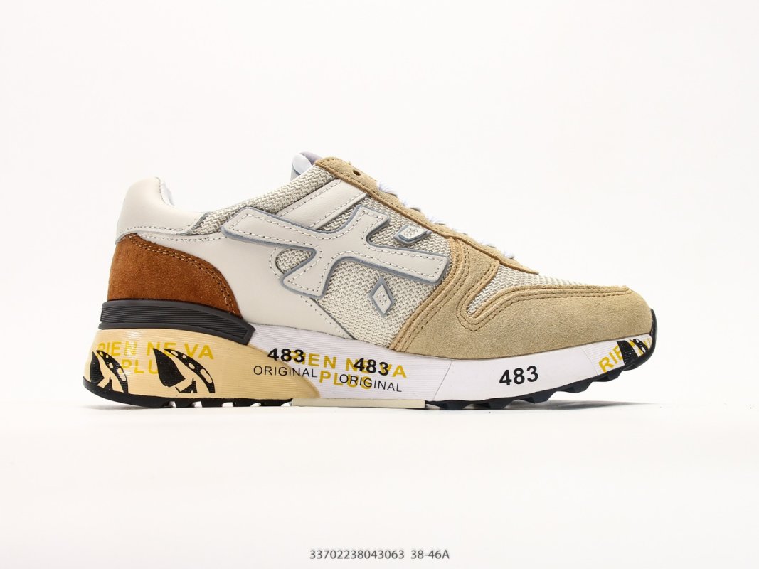 Premiata Mick Beige Brown White Leather Casual Sneaker view