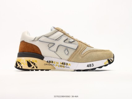 Premiata Mick Beige Brown White Leather Casual Sneaker view 2