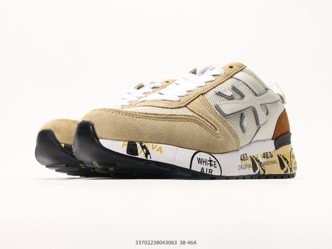 Premiata Mick Beige Brown White Leather Casual Sneaker view