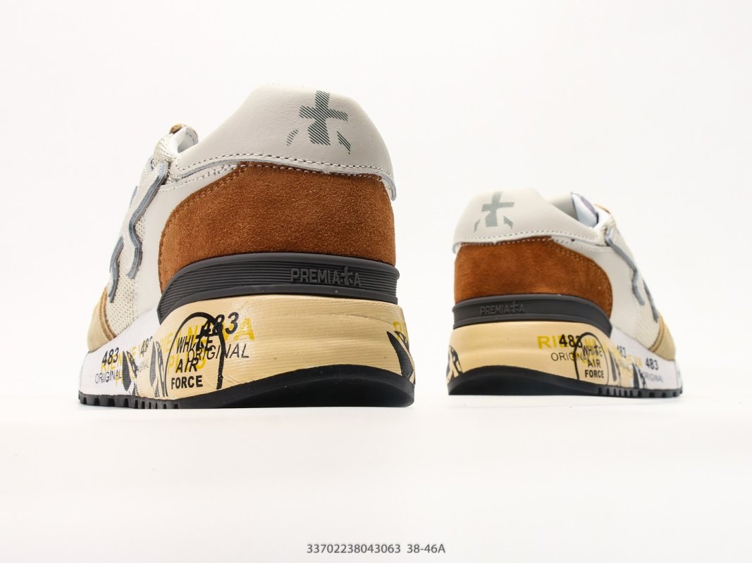 Premiata Mick Beige Brown White Leather Casual Sneaker view