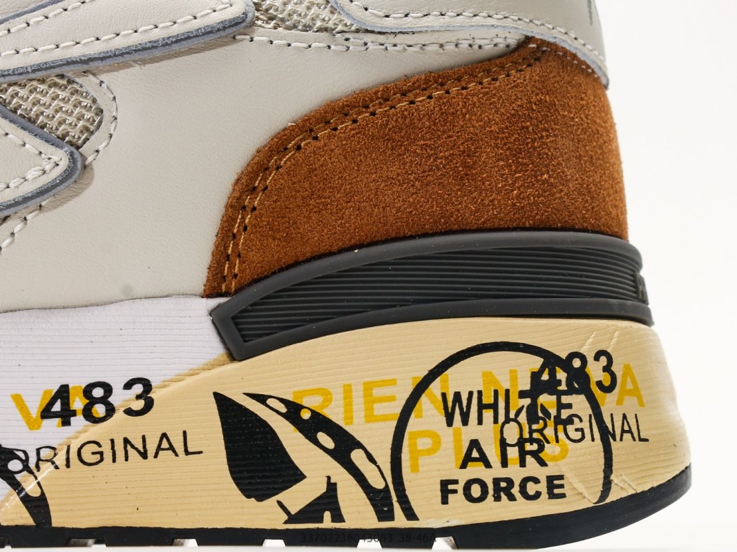 Premiata Mick Beige Brown White Leather Casual Sneaker view