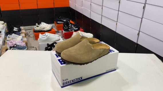 Birkenstock Boston Clog Suede Leather Taupe UA Replica