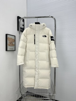 The North Face Nuptse Long Down Puffer Jacket Cream