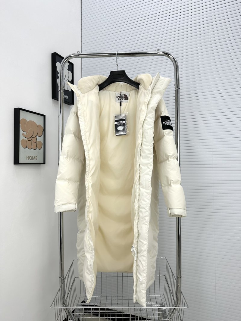 The North Face Nuptse Long Down Puffer Jacket Cream view