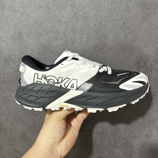 HOKA Speedgoat 7 Black White Low-Top Trail Running Shoe view 2