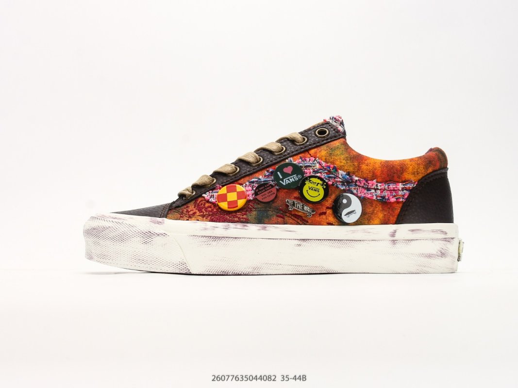 Vans Old Skool Orange Black Tapestry Patch UA Replica