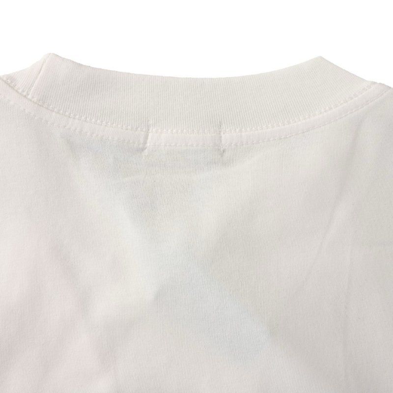 WE11DONE Logo Print Colorblock Long Sleeve T-Shirt White Pink view
