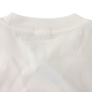 WE11DONE Logo Print Colorblock Long Sleeve T-Shirt White Pink view 7