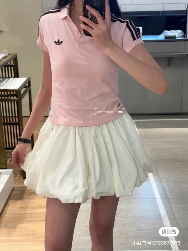 Adidas Women's Trefoil Polo Pink Cloud White view