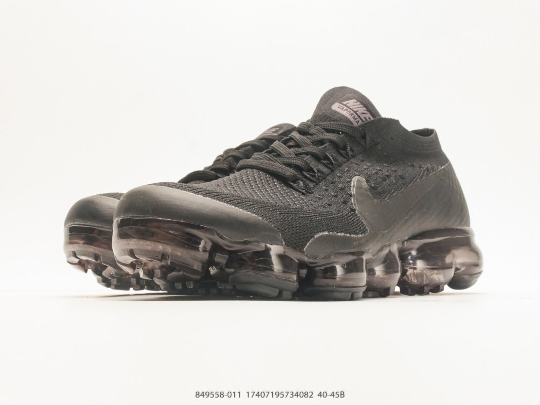 Nike Air VaporMax Flyknit Black UA Replica Sneaker view