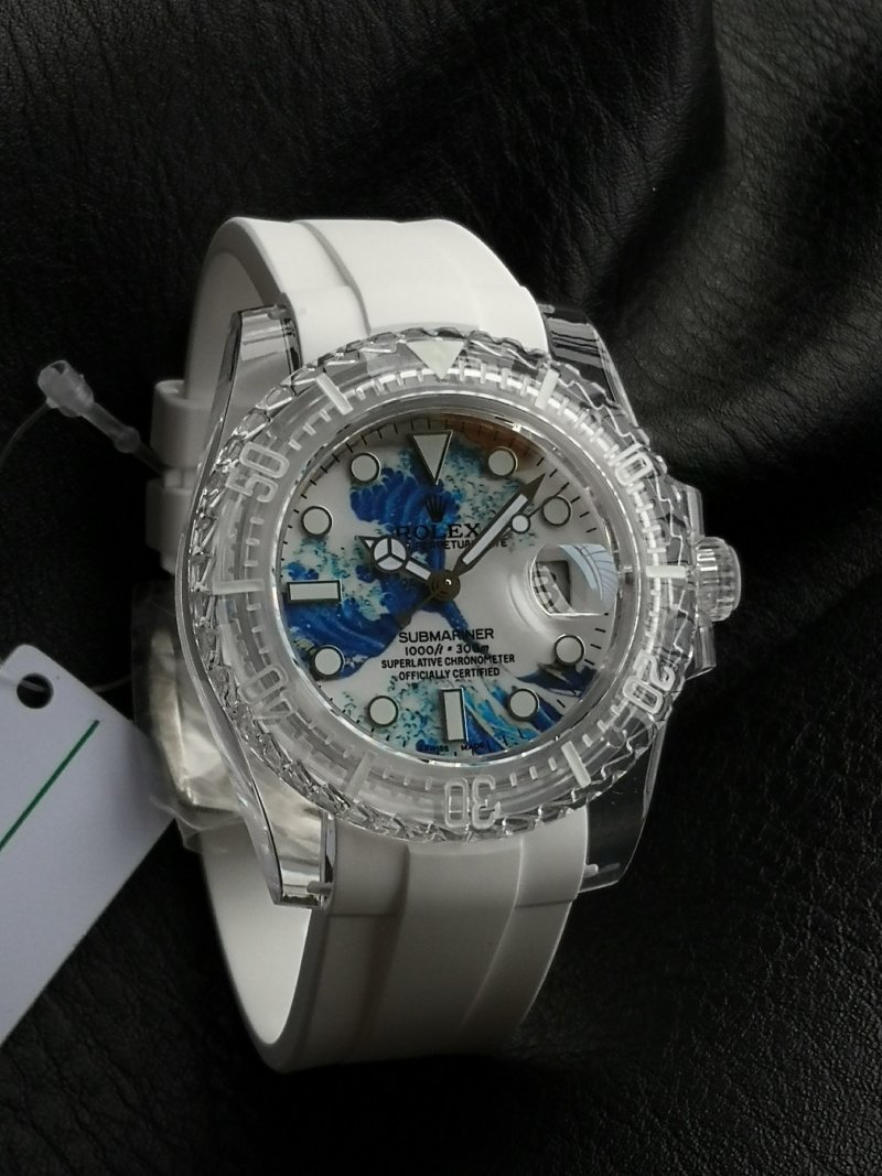 Rolex Submariner PhantomLab Sapphire Crystal Blue Dial White 40mm UA Rep view