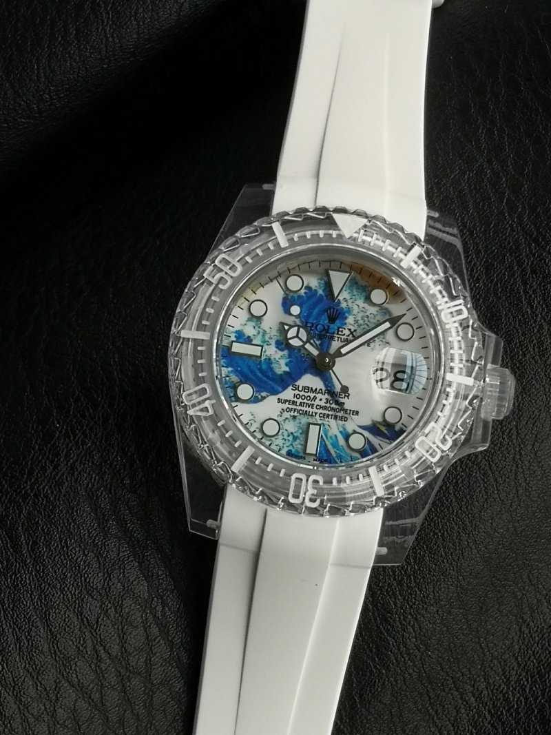 Rolex Submariner PhantomLab Sapphire Crystal Blue Dial White 40mm UA Rep view