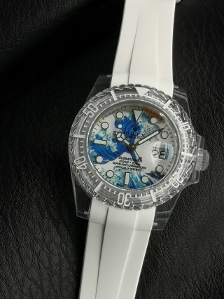 Rolex Submariner PhantomLab Sapphire Crystal Blue Dial White 40mm UA Rep view 3