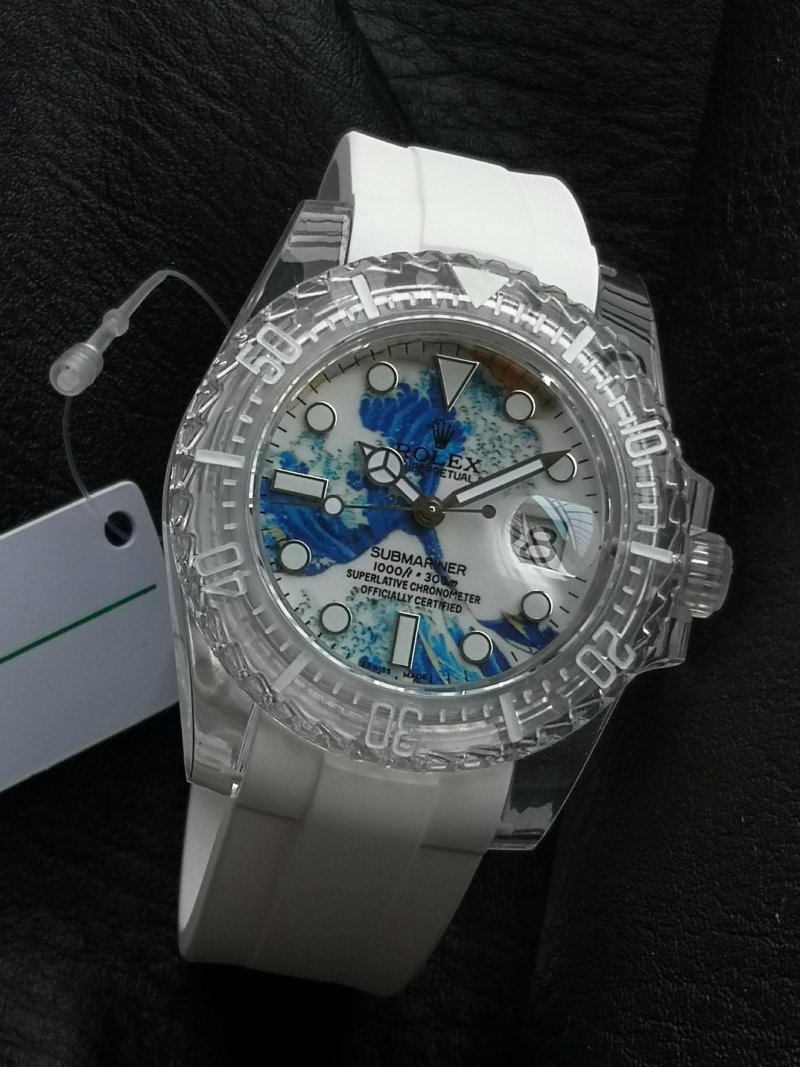 Rolex Submariner PhantomLab Sapphire Crystal Blue Dial White 40mm UA Rep view