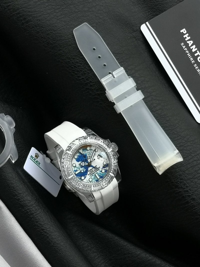 Rolex Submariner PhantomLab Sapphire Crystal Blue Dial White 40mm UA Rep view