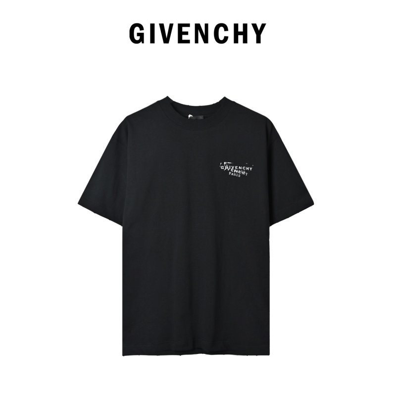 Givenchy Distressed Logo Print Black T-Shirt