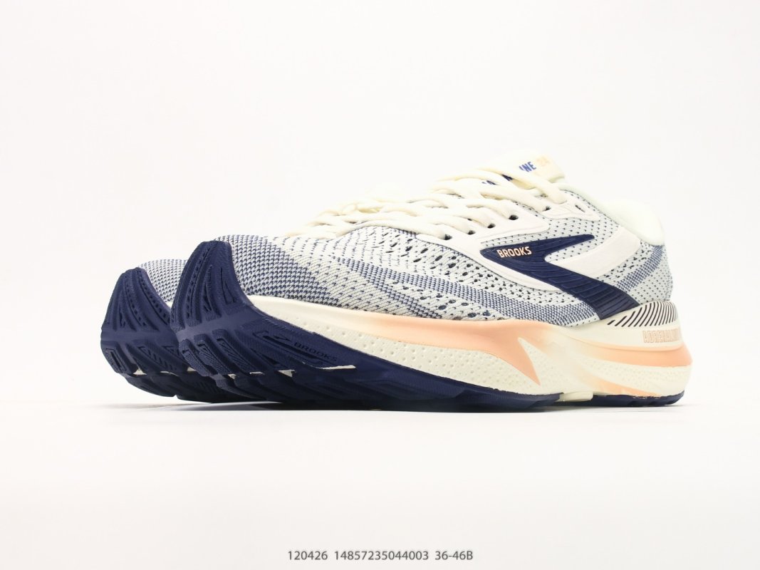 Brooks Adrenaline GTS 24 White Navy Running Shoe view