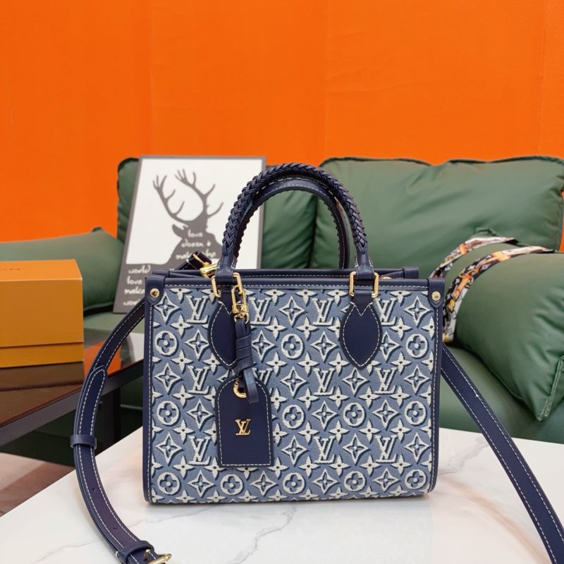 Louis Vuitton OnTheGo Tote Monogram Canvas Navy Blue Replica