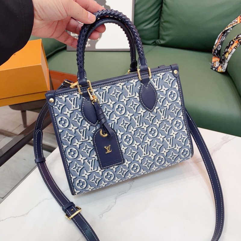 Louis Vuitton OnTheGo Tote Monogram Canvas Navy Blue Replica view