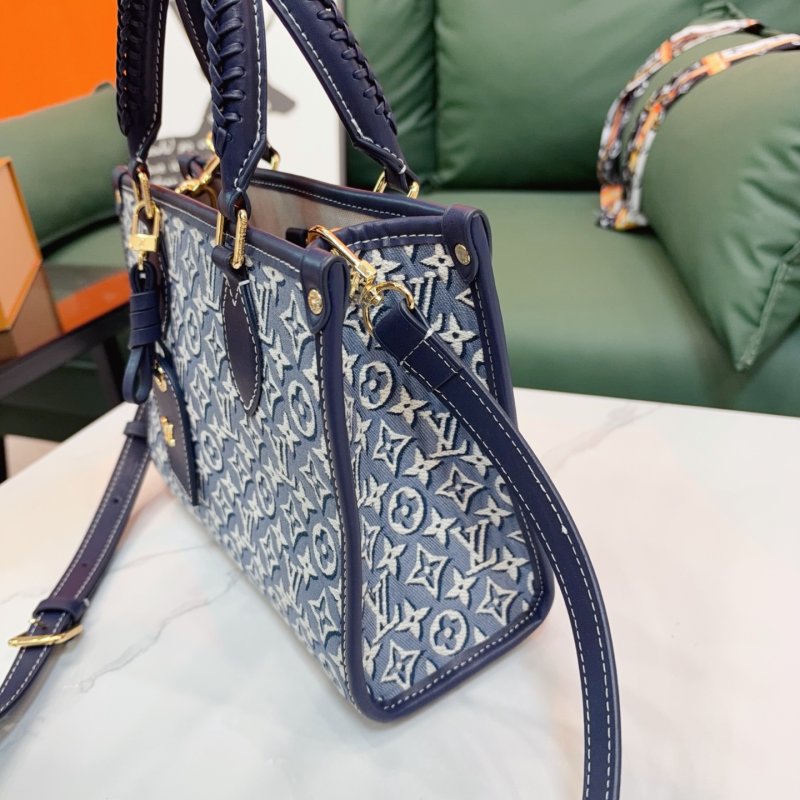 Louis Vuitton OnTheGo Tote Monogram Canvas Navy Blue Replica view