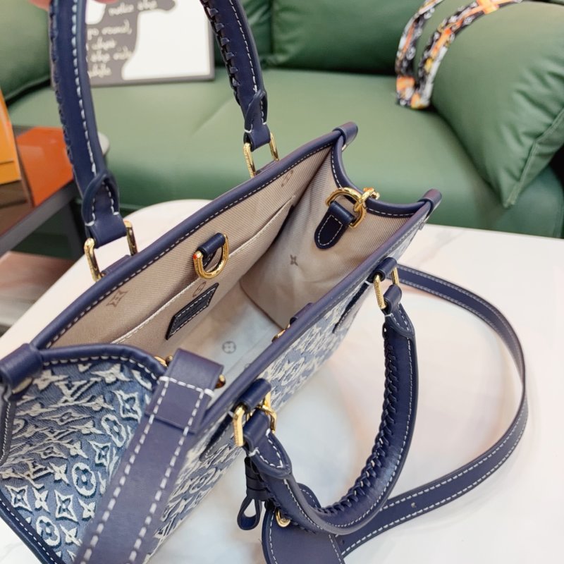 Louis Vuitton OnTheGo Tote Monogram Canvas Navy Blue Replica view