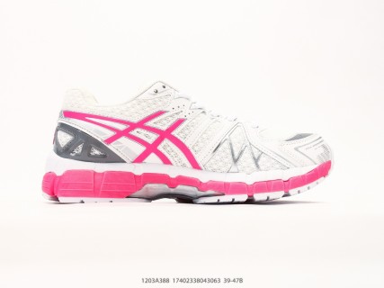 ASICS GEL-Kayano 20 White Pink Grey Running Shoe view 2