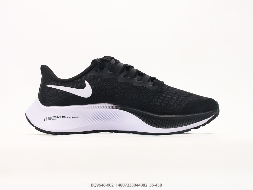 Nike Air Zoom Pegasus 37 Black White Running Shoe view
