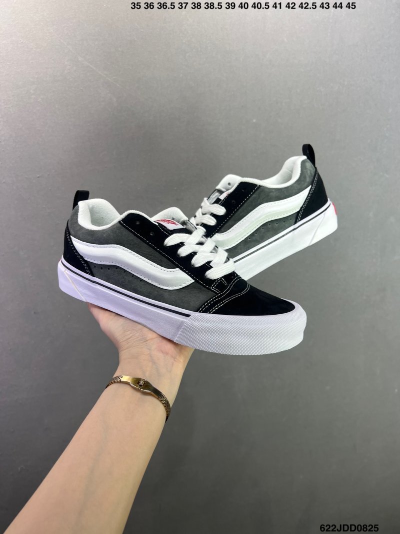 Vans Knu Skool Black White Plaid Bread Shoe view