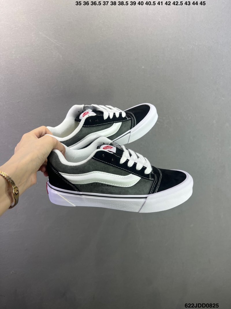 Vans Knu Skool Black White Plaid Bread Shoe view