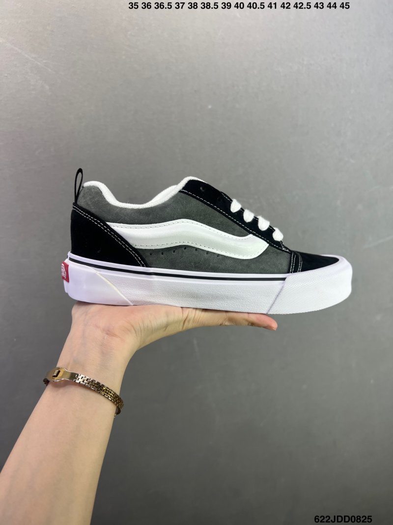 Vans Knu Skool Black White Plaid Bread Shoe view