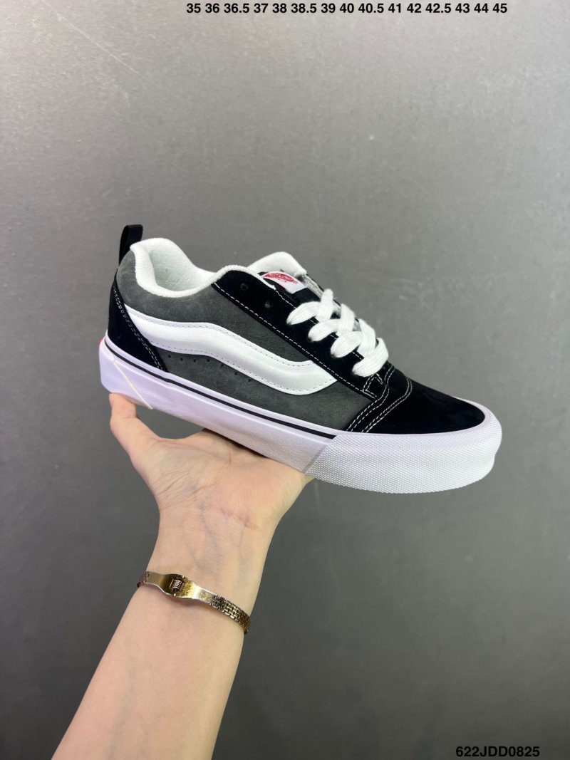 Vans Knu Skool Black White Plaid Bread Shoe view