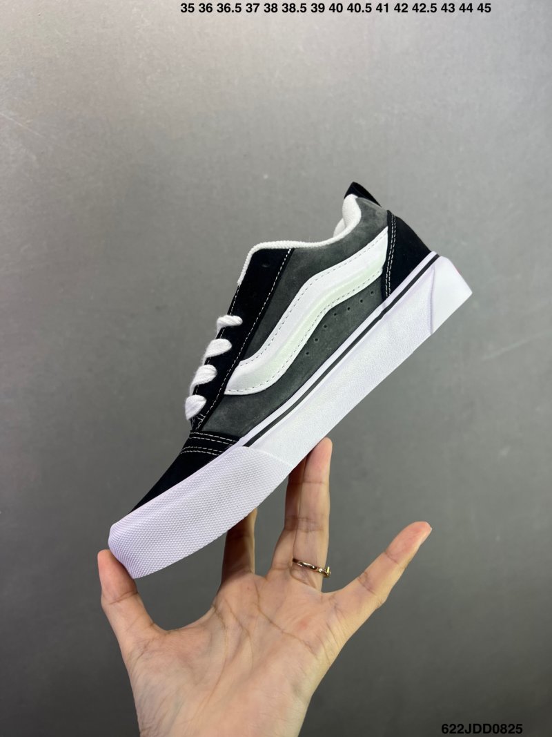 Vans Knu Skool Black White Plaid Bread Shoe view