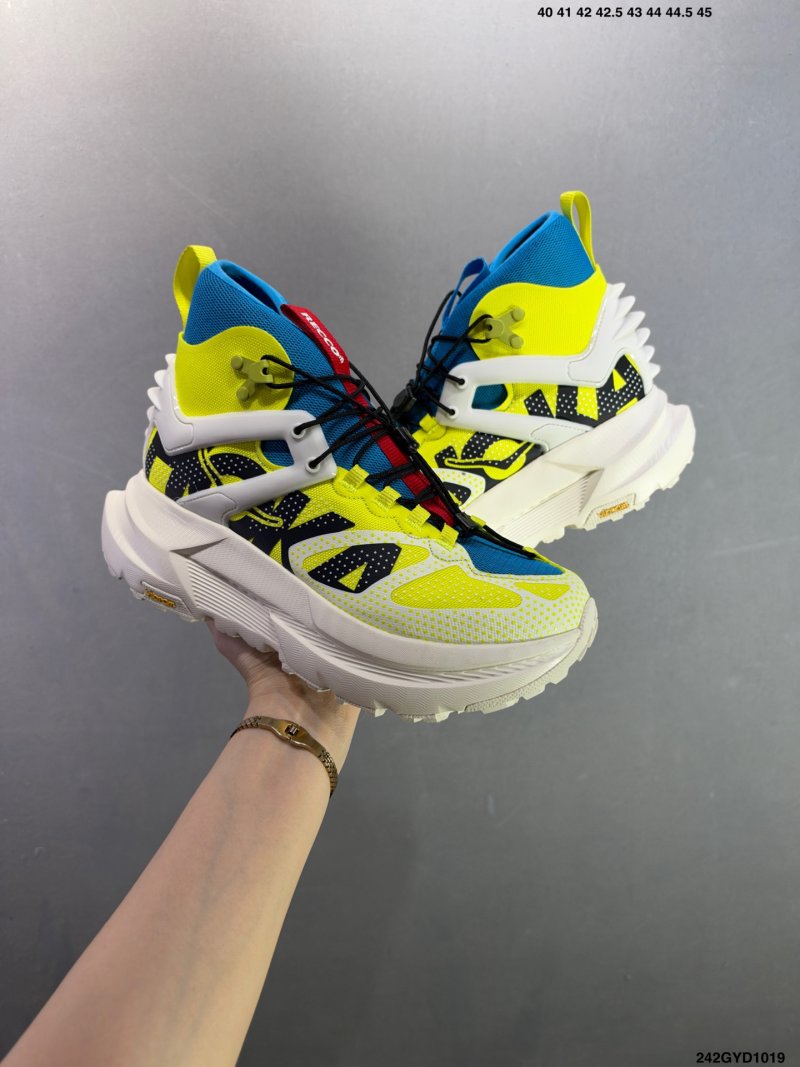 HOKA ONE ONE Mafate X Yellow Blue White Hiking Shoe view