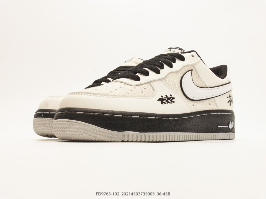 Nike Air Force 1 Low Stüssy Collaboration Cream Black view