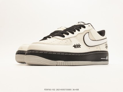 Nike Air Force 1 Low Stüssy Collaboration Cream Black view 5