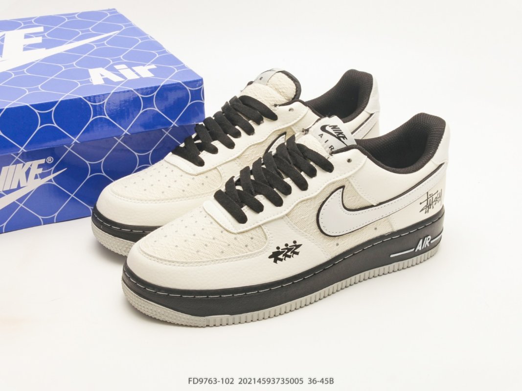 Nike Air Force 1 Low Stüssy Collaboration Cream Black view
