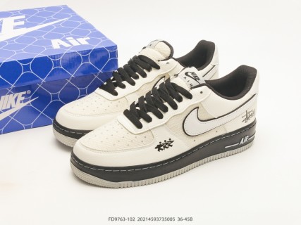 Nike Air Force 1 Low Stüssy Collaboration Cream Black view 9