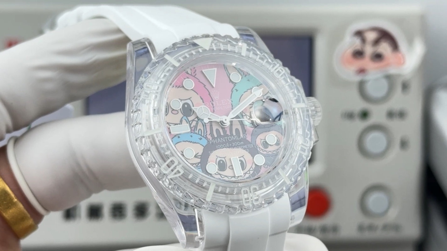 Rolex Phantomlab Crystal Transparent Watch 40mm Ice Blue