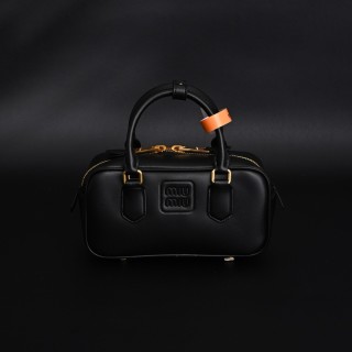 Miu Miu Bowling Bag Black Leather Handbag Replica