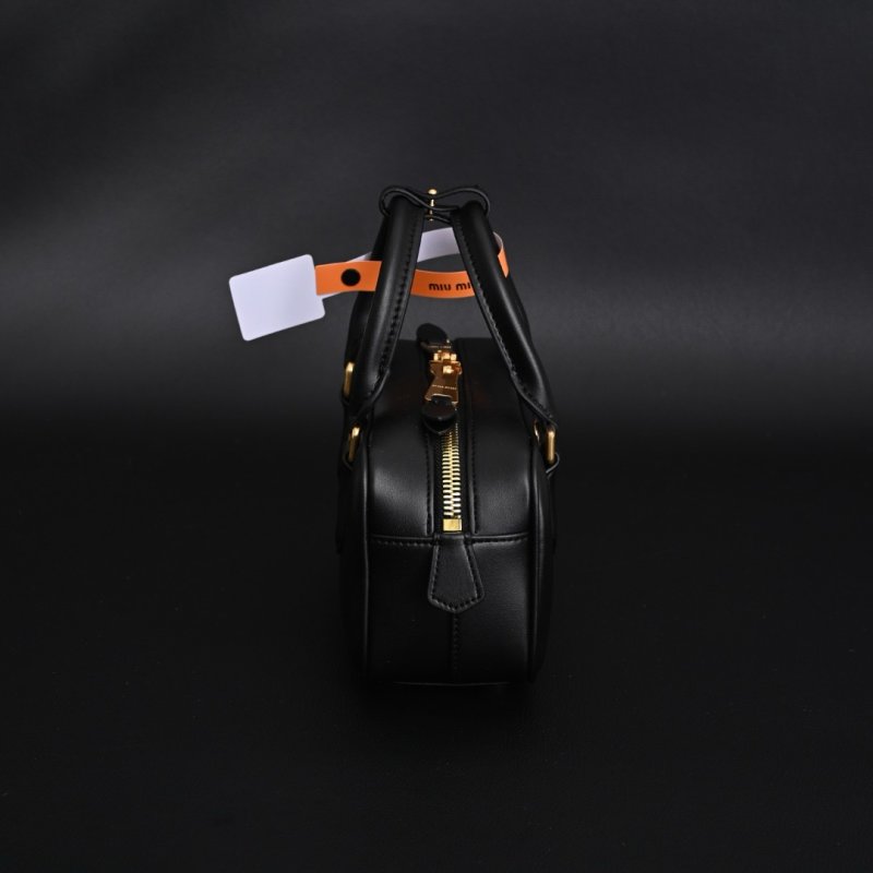 Miu Miu Bowling Bag Black Leather Handbag Replica view