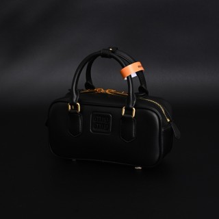 Miu Miu Bowling Bag Black Leather Handbag Replica view 4