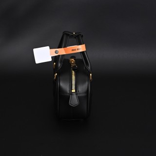 Miu Miu Bowling Bag Black Leather Handbag Replica view 5