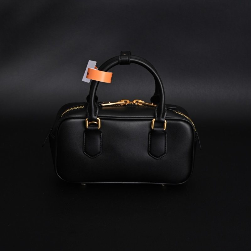 Miu Miu Bowling Bag Black Leather Handbag Replica view