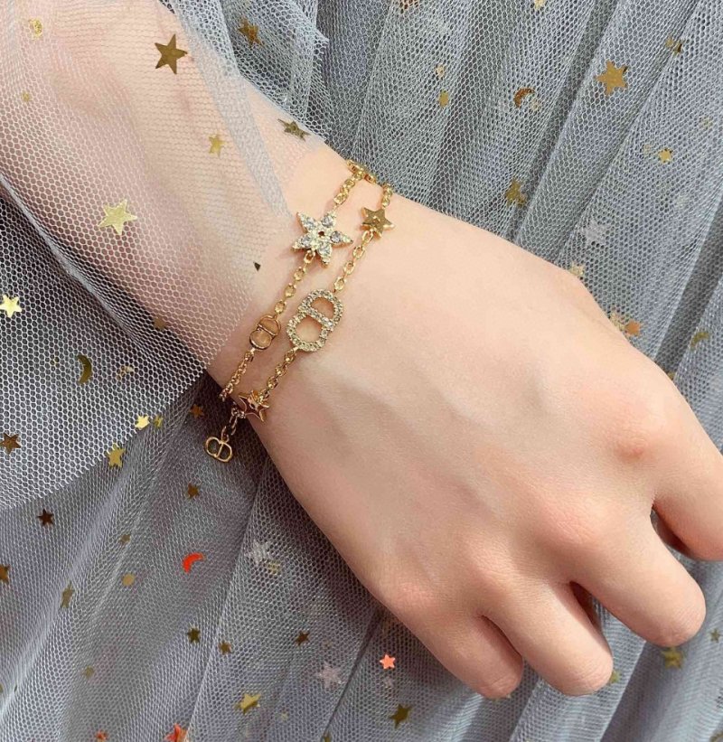Dior CD Star Gold-Plated Chain Bracelet view