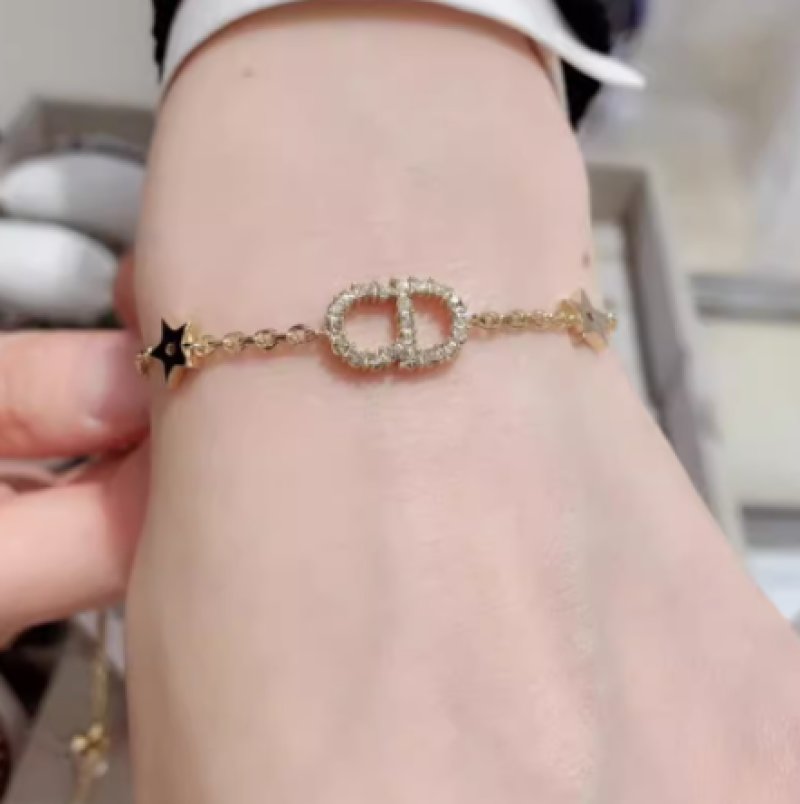 Dior CD Star Gold-Plated Chain Bracelet view