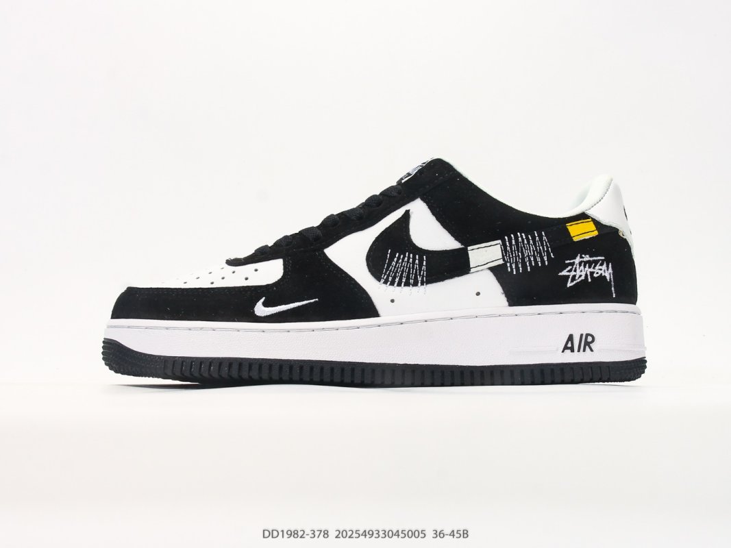 Nike Air Force 1 Low Black White Stüssy Collab Sneaker