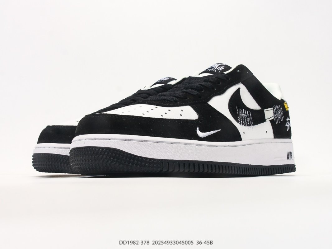 Nike Air Force 1 Low Black White Stüssy Collab Sneaker view