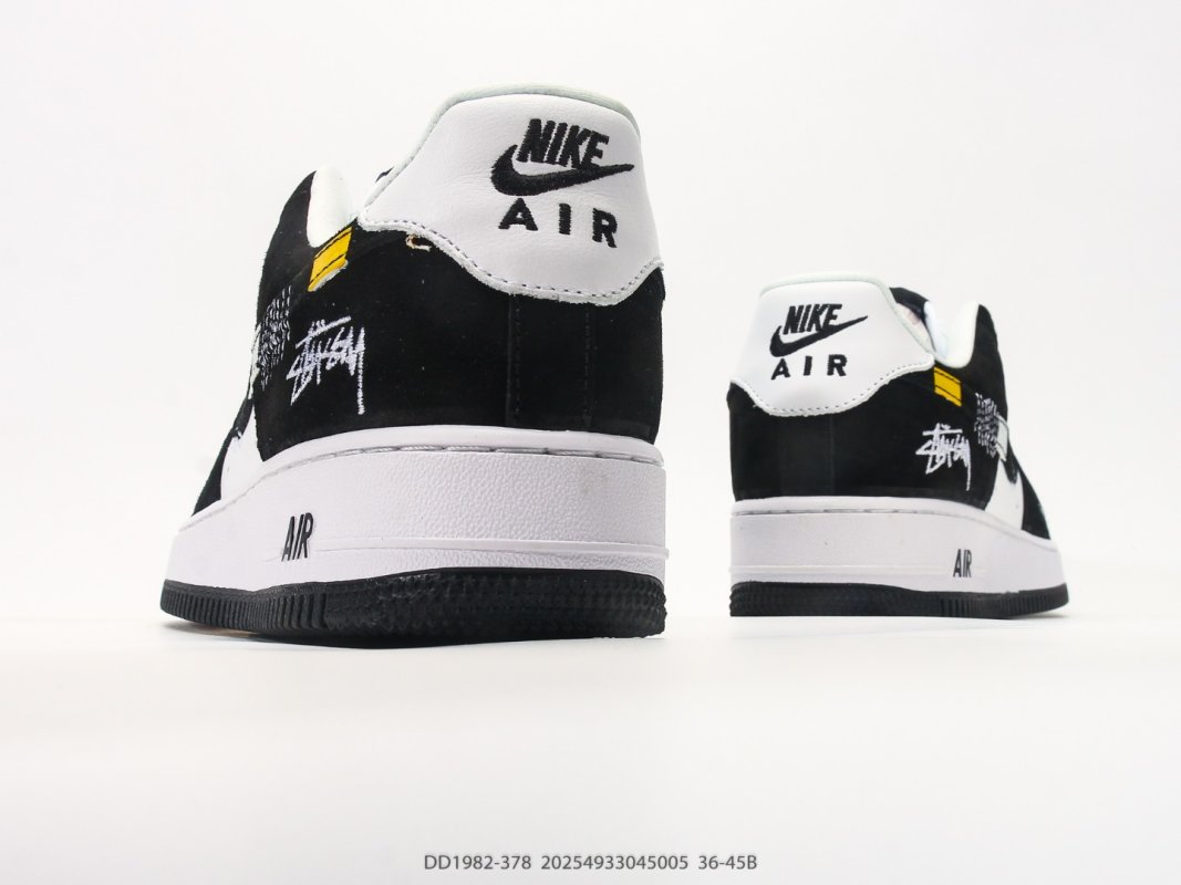 Nike Air Force 1 Low Black White Stüssy Collab Sneaker view