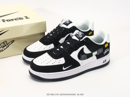 Nike Air Force 1 Low Black White Stüssy Collab Sneaker view 9